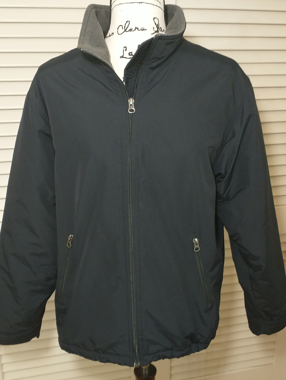 Lands End Air Core 200 Jacket, Black, Fleece Lined, Size S, Windbreak, Gramcore